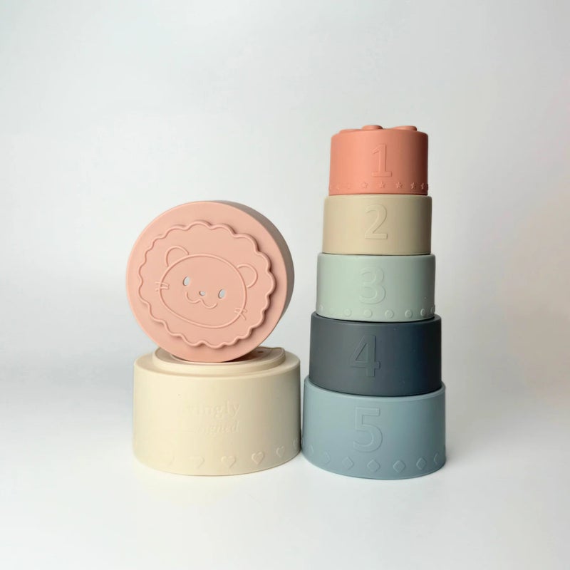 Lovingly Signed Rainbow Silicone Stacker - Image 1
